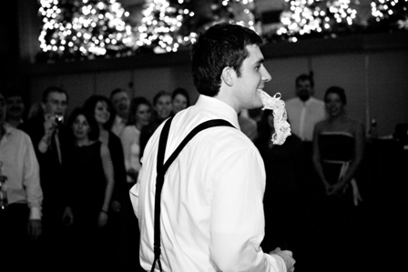 The garter toss is a great tradition that grooms can have a lot of fun with