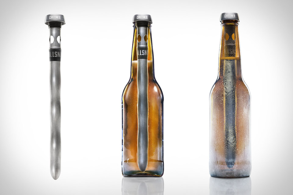 A beer bottle chiller that fits inside the bottle as you drink it.