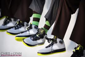 Groom and groomsmen wearing Nike Air Jordan shoes.